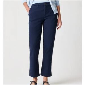 J.Crew High Rise Girlfriend Chino Pant Women's Size 14 Navy Blue Straight Leg